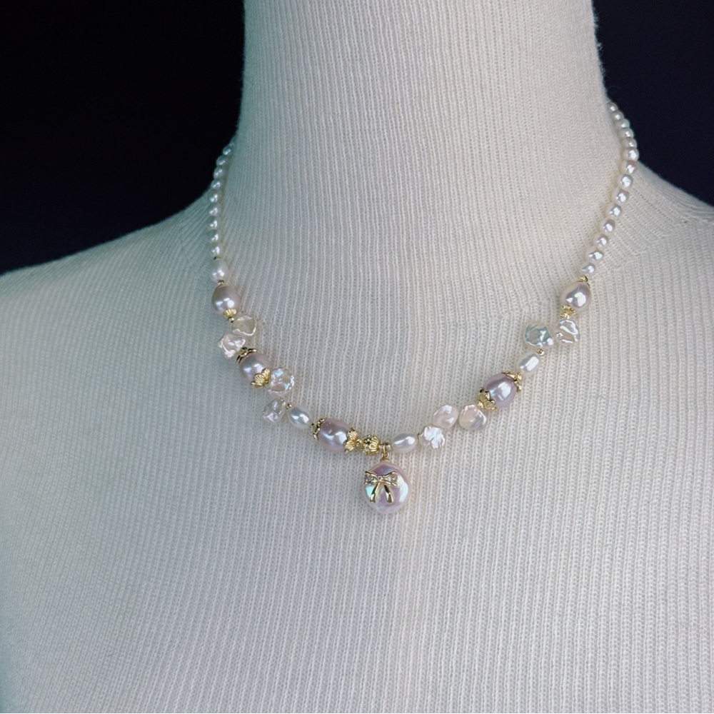 X515 Handmade Freshwater Baroque Pearl Necklace - Picture 7 of 8